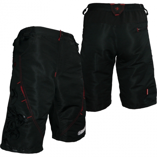 DEKO Mens MTB Phobos Mountain Bike Baggy Cycling Shorts with Undershorts Black 